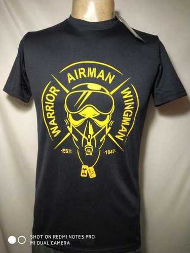 Half Sleeve Printed Black T-Shirt