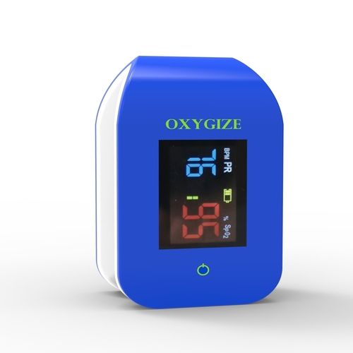 Oxygize Blue Fingertip Pulse Oximeter With Bluetooth Spo2 And Pulse Rate Checker