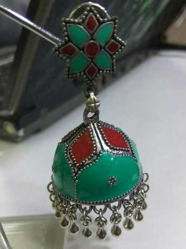 Fashionable Jhumki With Meena Stone