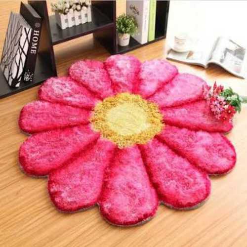 Pink Rangoli Colorful Floor Mat