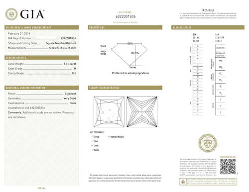 Princess Cut New Arrival Gia Certified Diamond Diamond Carat: 1.01 Carat