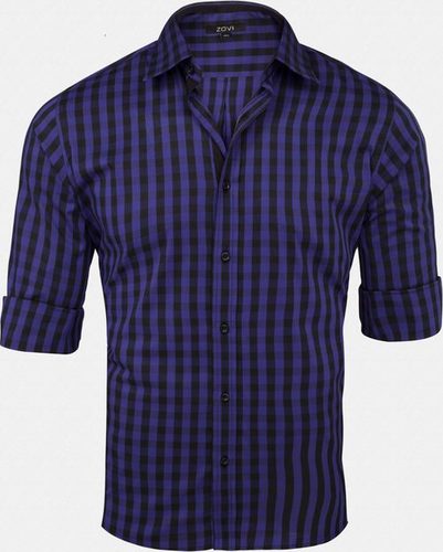Skin Friendly Cotton Shirts - Cotton, Available Sizes: S, L, XXL, Color: Blue | Anti UV, Breathable, Quick Dry, Non-Toxic, Full Sleeves, Striped Design