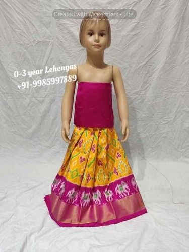 Kid's Patola Printed Dola Silk Lehenga With Blouse And Dupatta-ISKWKD2 |  Ishaanya Fashion
