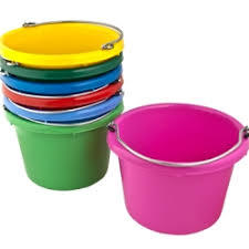 Various Colors Are Available Plastic Bucket With Metal Handle