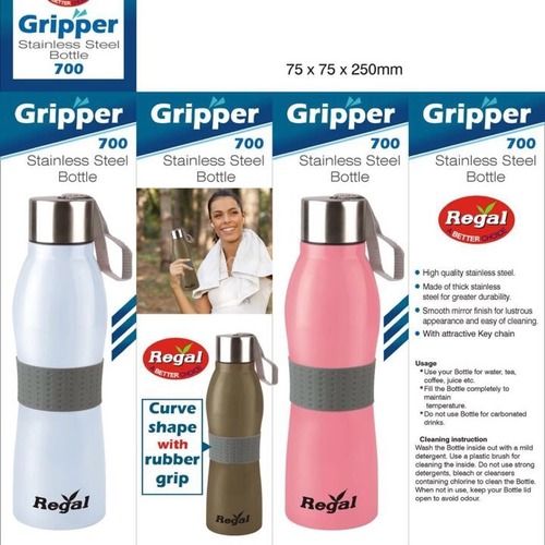 Multiple  Stainless Steel Bottles With Rubber Grip