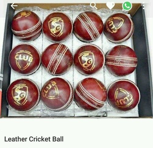 Round Cricket Brown Leather Ball