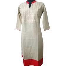 Non Toxic Ladies Simple Collared White Kurti