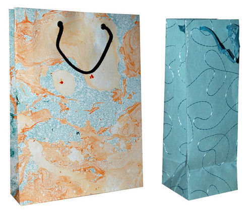 Various Colors Are Available Printed Marbled Paper Bags