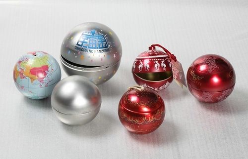 Small Christmas Ball Tin Box