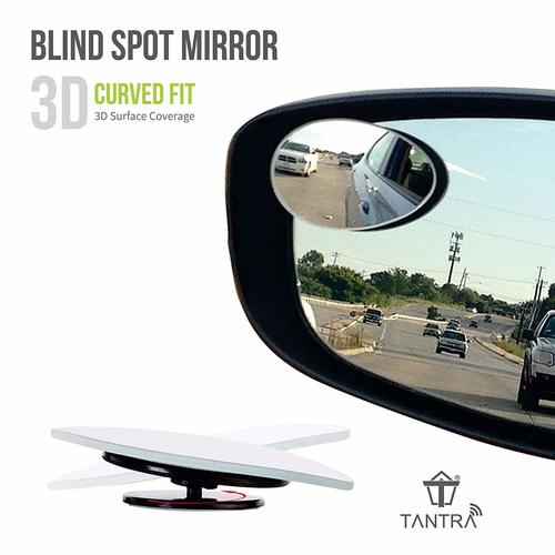 Tantra Ampper HD Glass Convex Fan Shape 360 Degree Rotate Sway Adjustable Blind Spot Mirrors (Transparent)