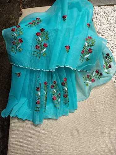 Sky Blue Aari Work Sares With Embroidery at Best Price in Jaipur ...