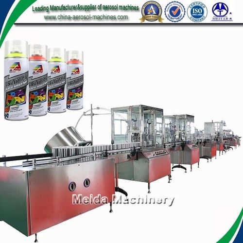 Silver Automatic Aerosol Paint Filling Machine