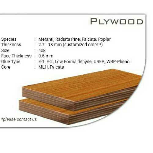 Face Keruing Veneer Plywood Thickness: 2.7-18 (Customized Order*) Millimeter (Mm)