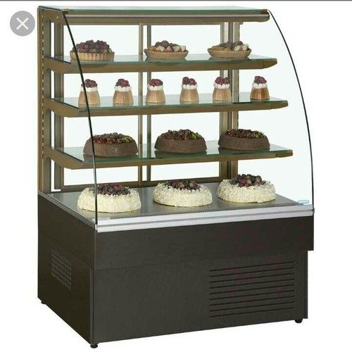 Black Straight Glass Bakery Display Counter