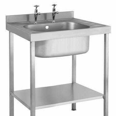 Silver Single Stainless Steel Sink Unit