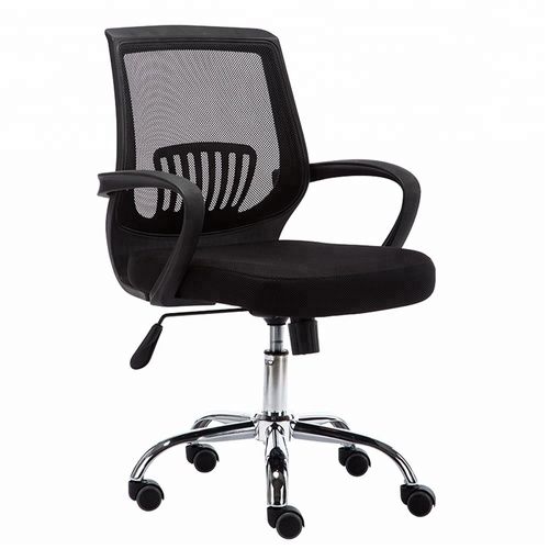 Black Rollback Mesh Low Back Home Office Chair With Lumbar Support