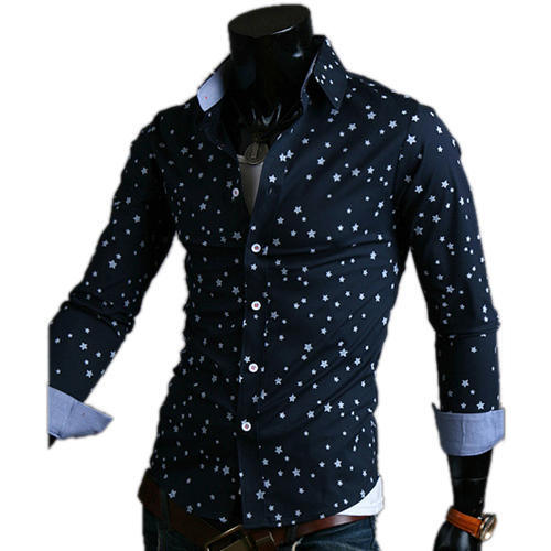 Star Printed Party Wear Full Sleeves Mens Shirts Age Group: 18-30 & Custom