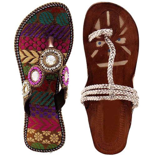 Colorful Beads Work Ladies Chappals