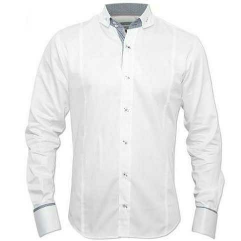 Plain White Men Shirt Collar Style: Standard