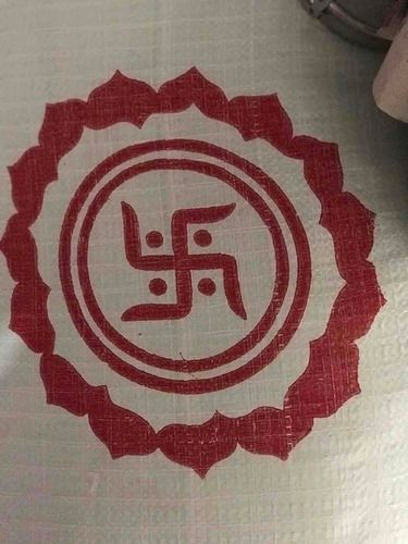 White And Red Rangoli Design