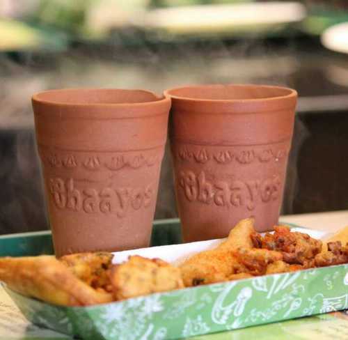 Natural Brown Branding Clay Kullad Cup