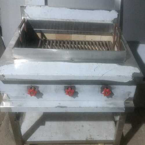 Color Steel Gas And Charcoal Grill For Seekh Kabab