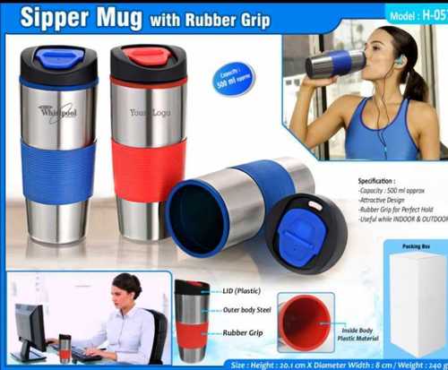 Sipper Mug With Rubber Grip