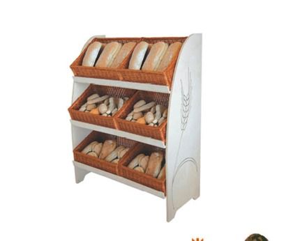 White Bakery Display Unit For Bread