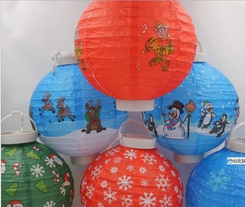 Colorful Paper Lantern With Led Lighting