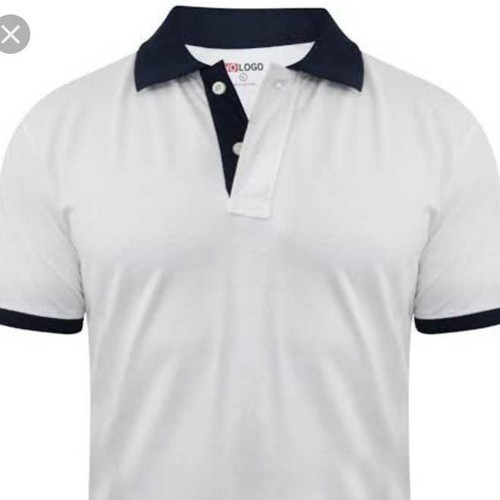 Plain White Men Collar T-Shirt at Best 