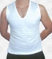 Cotton Mens White Hosiery Vest