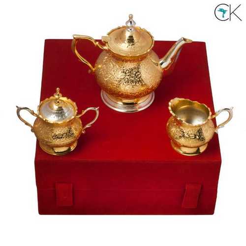 Elegant Brass Tea Set