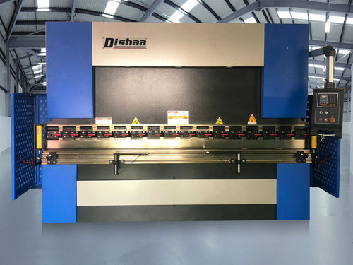 Dishaa NC Hydraulic Press Brake Machine - Estun e21 NC Controller, High Precision Ballscrew Guide with Timer Belt, Siemens Standard Motor, Rexroth Hydraulics, Schneider Electrical Systems, Quick Clamping and Manual Crowing Included, Enhanced Safety Features