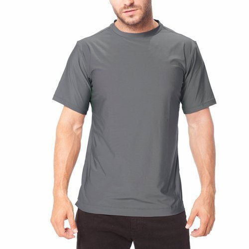 Grey Mens Plain Cotton T Shirt