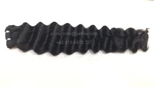 Natural Black Curly Human Hair Machine Weft