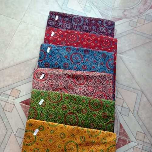 Variant Hand Block Ajrakh Natural Cotton Fabric