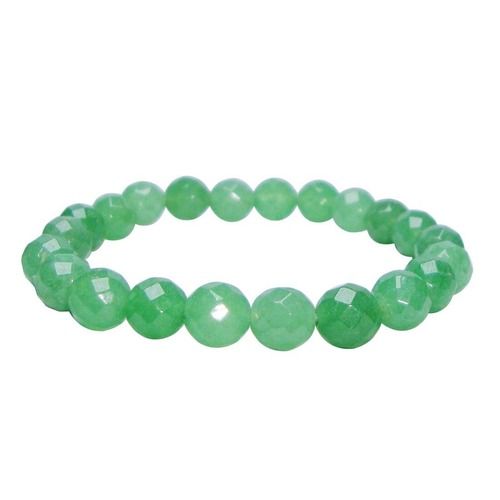 Natural Stone Green Aventurine Faceted Bead Bracelet (8 mm)