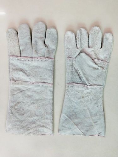 White Leather Safety Gloves Gender: Unisex