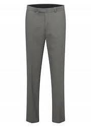 Grey Pure Cotton Formal Trousers