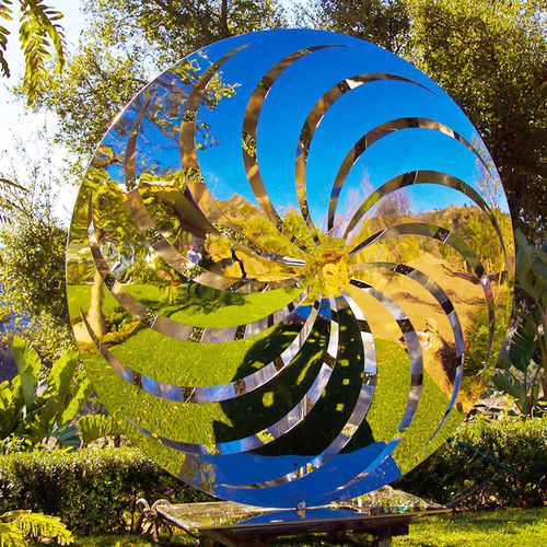 Stainless Steel Windmill Lawn Garden Sculpture