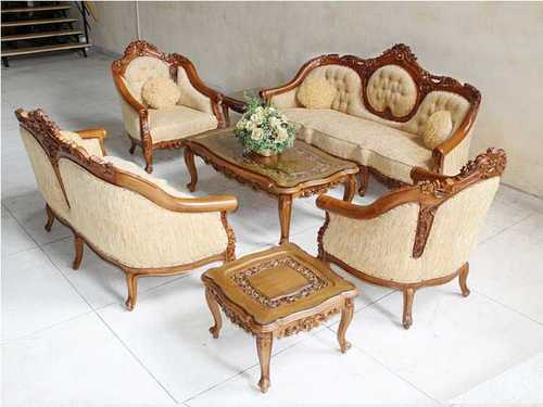 Brown Handcrafted Wooden Sofa Set