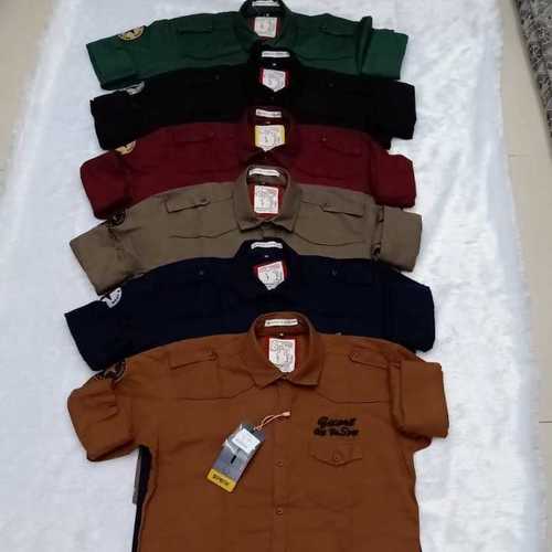 Plus Size Men Casual Cargo Shirt