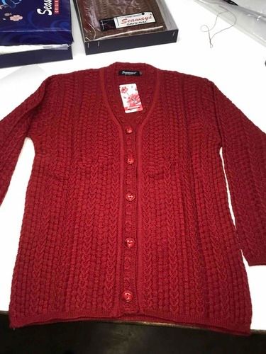 Red Ladies Self Knit Cardigans