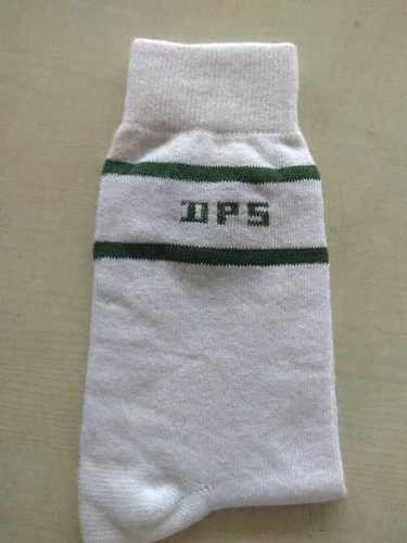 White Lycra Cotton School Socks