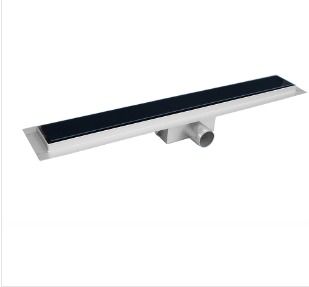 Bathroom Accessories Model H Black Glass Linear Shower Drain