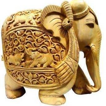 Polish Attractive Wooden Carving Elephant