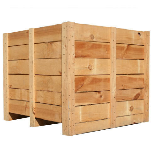 Light Yellow Heat Treated Pine Wooden Crate