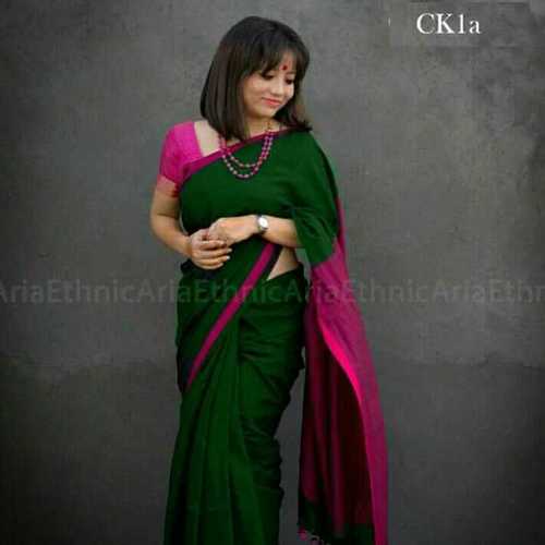 Green Pure Khadi Cotton Saree