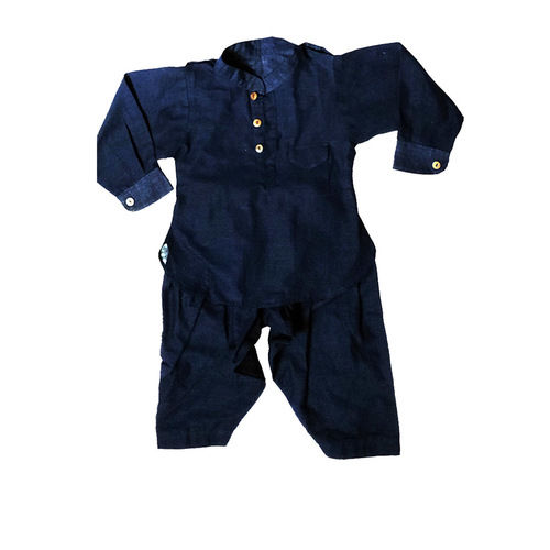 Dark Blue Pathani Kids Dress (Kurta And Pazama)