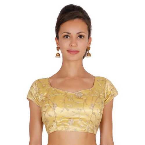 Golden Embroidered Netzari Blouse (Golden)